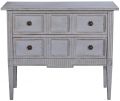 Chest of Drawers Eliot Transitional Pewter Gray Solid Wood 2-Drawer Molding