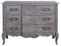 Chest of Drawers French Cabriole Block Front Serpentine Weathered Gray Brass