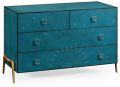 Chest of Drawers JONATHAN CHARLES LUXE Contemporary A-Shaped A-Frame Teal Brass