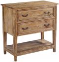 Chest of Drawers Lafitte Beachwood Solid Wood Reeded Legs Open Shelf 2 Drawers