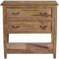 Chest of Drawers Lafitte Beachwood Solid Wood Reeded Legs Open Shelf 2 Drawers