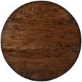 Coffee Table Glenbrook Antiqued White Rustic Pecan Round Top Solid Wood Shelf