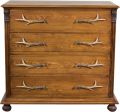 Commode Chest of Drawers SARREID Pine Resin Antler Recycled Reclaimed