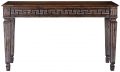Console Greek Key Carved Solid Wood Rustic Pecan Fluted Legs Neoclassic