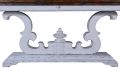 Console Table Cambridge Flip Top Antiqued White Pecan Wood Scroll Pedestal