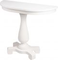 Console Table Demilune Pedestal Cottage White Distressed Rubberwood