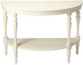 Console Table Traditional Antique Ballerina Feet Demilune Turned Legs White