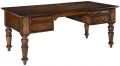 Desk Ashton Desk Dark Rustic Pecan Solid Wood Chunky Turned Legs 4-Drawer