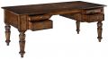Desk Ashton Desk Dark Rustic Pecan Solid Wood Chunky Turned Legs 4-Drawer