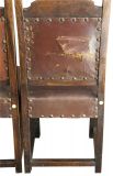 Dining Chairs Thrones Renaissance French 1930 Set 8 Brown Upholstery Oak Wood