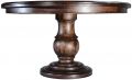 Dining Table Barcelona Round 5-Ft Parquet Top  Solid Wood  Distressed Walnut
