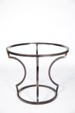 Dining Table CHARLES Round Top 48-In Copper Dark Brown Metal Brass Bronze