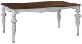Dining Table Portico Old World Antiqued White Wood Rustic Pecan  Round Corners
