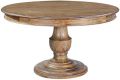 Dining Table Scottsdale Round Solid Wood Distressed Beachwood Pedestal Base