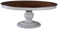 Dining Table Scottsdale Round Wood Antique White Pedestal Rustic Pecan Top