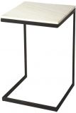 End Table Side Modern Contemporary Black White Distressed Gray Brass Pine Cream