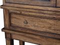 Entertainment TV Cabinet Wilcox Estate Rustic Pecan Solid Wood Mirrored Doors