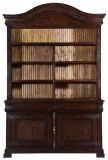 Hutch Solid Wood Dark Rustic Pecan Fitted Bead Board Interior French Cremone