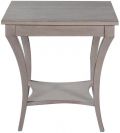 Lamp Table Bendale Square Textured Pewter Gray Solid Wood Curved Legs Lower Tier