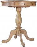 Lamp Table Dayton Beachwood Old World Distressed Solid Wood Round 1-Drawer
