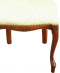 Large Italian New Rococo Chair  Mahogany  Beige-Colored Damask