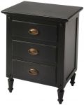 Nightstand Antique Brass Distressed Black Hammered Resin Components Mahogany