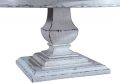 Pastry Coffee Table Antiqued White Wood Pedestal Rustic Pecan Round Top