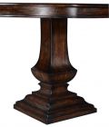 Pastry Table Tuscan Solid Wood Italian Triple Pedestal Oval Dark Rustic Pecan