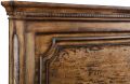Queen Bed Edward Old World Rustic Pecan Distressed Solid Wood Rounded Bun Feet