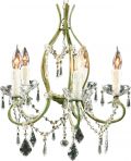 Rococo 5-Arm Chandelier  Glass Swags Pendants  Antique Green Finish