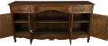 Rococo Sideboard Louis XV Vintage French 1930 Oak 4-Doors 2-Drawer