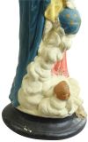 Sculpture Statue Madonna Our Lady Victory French Chalkware Religious Coral Pink