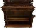 Server Sideboard Renaissance Antique French 1890 Carved Walnut Marble Signed LaLaurette