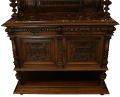 Server Sideboard Renaissance Antique French 1890 Carved Walnut Marble Signed LaLaurette