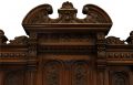 Server Sideboard Renaissance Antique French 1890 Carved Walnut Marble Signed LaLaurette