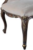 Settee La Rochelle French Lace Carved Rococo Antiqued Gold Wood Beige Velvet