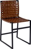 Side Chair Accent Dining Rustic Antique Gold Brown Black Distressed Iron Steel