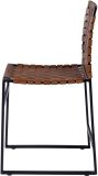 Side Chair Accent Dining Rustic Antique Gold Brown Black Distressed Iron Steel