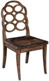 Side Chair Dining Midtown Ovals Design Back Saddle Seat Rustic Pecan Wood