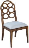 Side Chair Midtown Dining Accent Rustic Pecan Wood Ovals Design Beachwood Linen