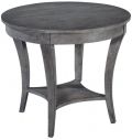 Side Table Ballard Round Weathered Gray Mango Solid Wood  Lower Tier