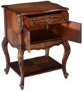 Side Table Louis XV Rococo Hand Carved Mahogany Naturally Bookmatched Wood