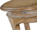 Side Table Vivian Round Antiqued Beachwood Shelf Brass Caps
