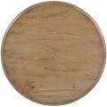 Side Table Vivian Round Antiqued Beachwood Shelf Brass Caps