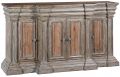 Sideboard Cathedral Reclaimed Wood Heavy Cornice Moldings Linen Fold 4 Doors