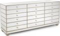 Sideboard JOHN-RICHARD Silver White Stainless Steel Pulls Eglomise Soft-Closing