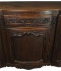 Sideboard Louis XV Rococo French Vintage 1950 Carved Oak 3-Door 3-Drawer