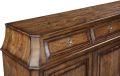 Sideboard Rosalind Solid Wood Rustic Pecan 3-Doors 3-Drawers Brass Hardware