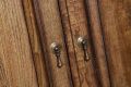 Sideboard Rosalind Solid Wood Rustic Pecan 3-Doors 3-Drawers Brass Hardware