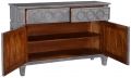 Sideboard San Maria Transitional Weathered Gray Solid Wood 2Doors 2Drawers